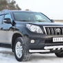 Защита переднего бампера d76 дуга d76х2 дуга+клыки RUSSTAL Toyota Land Cruiser Prado 150 (2009-2013)