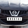 Защита переднего бампера d75х42 овал RUSSTAL Nissan Qashqai (2010-2013)