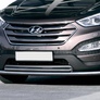 Защита переднего бампера d57+d42 Hyundai Santafe (2012-2016)