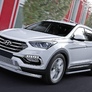 Защита переднего бампера d57+d42 Hyundai Santafe (2016-2018)