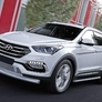 Защита переднего бампера 75x42 овал длинная Hyundai Santafe (2016-2018)