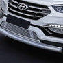 Защита переднего бампера 75x42 овал длинная Hyundai Santafe (2016-2018)