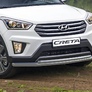 Защита переднего бампера d57+d42 Hyundai Creta (2016-2021)