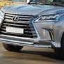 Защита переднего бампера d76+75x42 овал Lexus LX (2015-2022)