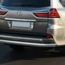 Защита заднего бампера 75х42 овал Lexus LX (2015-2022)