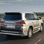 Защита заднего бампера d76+d42 Lexus LX (2015-2022)