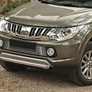 Защита переднего бампера 75x42 овал Mitsubishi L200 (2015-2019)