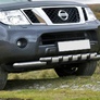 Защита переднего бампера d76+d57 с профильной защитой картера Nissan Pathfinder (2010-2014)