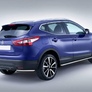 Защита заднего бампера d57 уголки Nissan Qashqai (2013-2019)