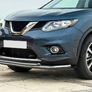 Защита переднего бампера d57 + d42 Nissan X-Trail (2015-2018)