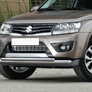 Защита переднего бампера d57+d42 Suzuki Grand Vitara (2012-2016)