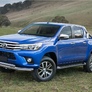 Защита переднего бампера d76+75х42 овал Toyota Hilux (2015-2023)