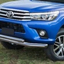 Защита переднего бампера d76+75х42 овал Toyota Hilux (2015-2023)