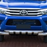 Защита переднего бампера d76+d57 с профильной защитой картера Toyota Hilux (2015-2024)