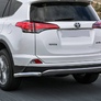 Защита заднего бампера d57 уголки Toyota Rav 4 (2015-2019)