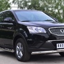 Пороги труба d76 с накладкой вариант 1 RUSSTAL SsangYong Actyon (2010-2013)