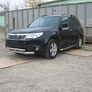 Защита переднего бампера d76+d57 двойная Subaru Forester (2008-2013)