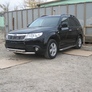 Защита переднего бампера d57+d57 двойная Subaru Forester (2008-2013)