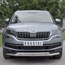 Защита переднего бампера d63 секции-d42 дуга RUSSTAL Skoda Kodiaq (2017-2021)