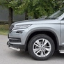 Защита переднего бампера d63 секции-d42 дуга RUSSTAL Skoda Kodiaq (2017-2021)