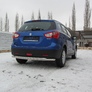 Защита заднего бампера d57+d42 двойная Suzuki SX4 (2014-2021)