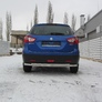 Защита заднего бампера d57+d42 двойная Suzuki SX4 (2014-2021)