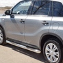 Пороги труба d76 с накладкой вариант 1 RUSSTAL Suzuki Vitara (2015-2026)