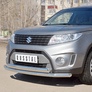 Защита переднего бампера d63 секции-d75х42 дуга RUSSTAL Suzuki Vitara (2015-2024)