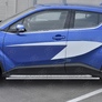 Пороги труба d75х42 овал с проступью RUSSTAL Toyota C-HR (2018-2024)