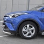 Защита переднего бампера d63 секции-d75х42 дуга RUSSTAL Toyota C-HR (2018-2024)