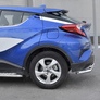 Защита заднего бампера d63 секции-d42х2 прямой RUSSTAL Toyota C-HR (2018-2024)