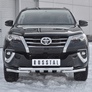 Защита переднего бампера d63 дуга-d63 уголки+клыки RUSSTAL Toyota Fortuner (2017-2021)