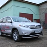 Защита переднего бампера d76 длинная Toyota Highlander (2010-2014)