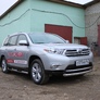 Защита переднего бампера d76 радиусная Toyota Highlander (2010-2014)