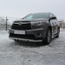 Защита переднего бампера d57+d42 двойная с профильной ЗК Toyota Highlander (2014-2017)