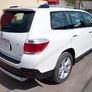 Пороги труба d75х42 овал с накладками RUSSTAL Toyota Highlander (2010-2013)