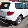 Пороги труба d75х42 овал с проступью RUSSTAL Toyota Highlander (2010-2013)