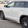 Пороги труба 75х42 овал с проступью RUSSTAL Toyota Highlander (2017-2020)