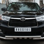 Защита переднего бампера d63 дуга d63 уголки+клыки RUSSTAL Toyota Highlander (2014-2016)