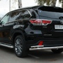 Защита заднего бампера d63 секции d42 уголки RUSSTAL Toyota Highlander (2014-2016)