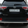Защита заднего бампера d63 секции d42 уголки RUSSTAL Toyota Highlander (2014-2016)