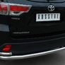 Защита заднего бампера d63 секции d42 уголки RUSSTAL Toyota Highlander (2014-2016)