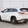 Защита заднего бампера уголки d63 секции RUSSTAL Toyota Highlander (2017-2020)