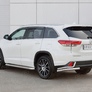 Защита заднего бампера уголки d63 секции-d42 секции RUSSTAL Toyota Highlander (2017-2020)