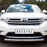 Защита переднего бампера d76 RUSSTAL Toyota Highlander (2010-2013)