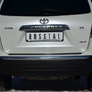 Защита заднего бампера уголки d63 RUSSTAL Toyota Highlander (2010-2013)