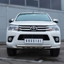 Защита переднего бампера d63 дуга d63 уголки+клыки RUSSTAL Toyota Hilux (2015-2020)