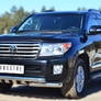 Защита переднего бампера d76 дуга d76х2 дуга+клыки RUSSTAL Toyota Land Cruize 200 (2012-2015)