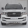 Защита переднего бампера d63 дуга-d63 уголки+клыки RUSSTAL Toyota Land Cruiser 200 Excalibur (2016-2021)