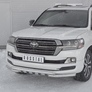 Защита переднего бампера d63 дуга-d63 уголки+клыки RUSSTAL Toyota Land Cruiser 200 Excalibur (2016-2021)